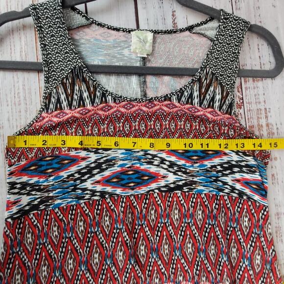 Anthropologie Weston Wear Bird Tank Mini Dress Bohemian Swing Hi Lo Hem Size S - Picture 8 of 9